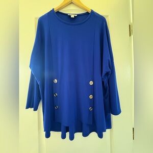 Joseph Ribkoff Royal Blue Button-Accent Blouse